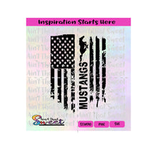 Mustangs Horse Flag Distressed Look, Vertical - Transparent PNG, SVG - Silhouette, Cricut, Scan N Cut