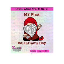 My First Valentine's Day | Gnome | Holding Heart - Transparent PNG, SVG  - Silhouette, Cricut, Scan N Cut