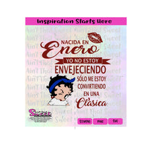 Nacida En Enero | Winking Girl Light Face | Spanish - Transparent PNG, SVG  - Silhouette, Cricut, Scan N Cut