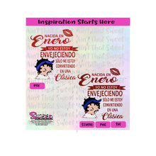 Nacida En Enero | Winking Girl Light Face | Spanish - Transparent PNG, SVG  - Silhouette, Cricut, Scan N Cut
