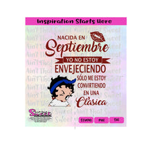 Nacida En Septiembre | Winking Girl Light Face | Spanish - Transparent PNG, SVG  - Silhouette, Cricut, Scan N Cut