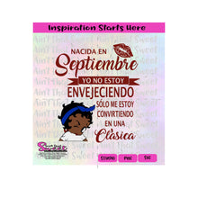 Nacida En Septiembre | Winking Girl Dark Face | Spanish - Transparent PNG, SVG  - Silhouette, Cricut, Scan N Cut