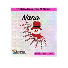 Nana | Snowwoman | Candy Canes - Transparent PNG, SVG  - Silhouette, Cricut, Scan N Cut