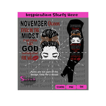 November Queen Even In The Midst Of My Storm I See God Working It Out For Me | Lips - Transparent PNG, SVG  - Silhouette, Cricut, Scan N Cut