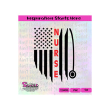 Nurse Flag Stethoscope- Vertical - Transparent PNG, SVG - Silhouette, Cricut, Scan N Cut