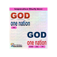 One Nation Under God - Transparent PNG, SVG  - Silhouette, Cricut, Scan N Cut