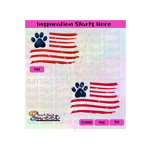 Pawprint Flag - Transparent PNG, SVG  - Silhouette, Cricut, Scan N Cut