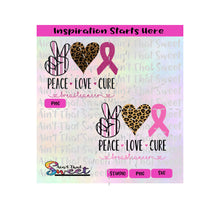 Peace Love Cure | Hand Heart Ribbon | Breast Cancer Awareness - Transparent PNG, SVG  - Silhouette, Cricut, Scan N Cut