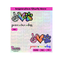 Peace Love Dogs | Peace Hand | Heart | Pawprint - Transparent PNG, SVG  - Silhouette, Cricut, Scan N Cut