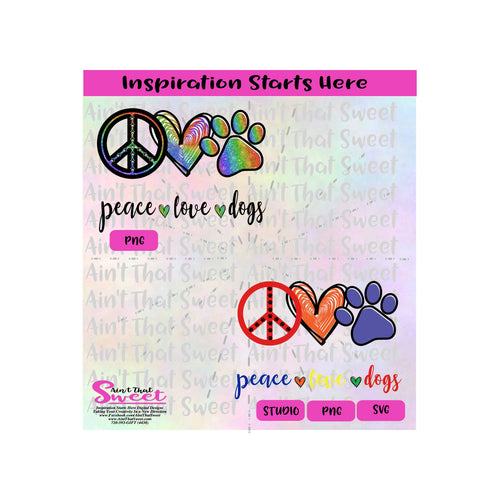 Peace Love Dogs | Peace Symbol Heart Paw-ATS - Transparent PNG, SVG  - Silhouette, Cricut, Scan N Cut