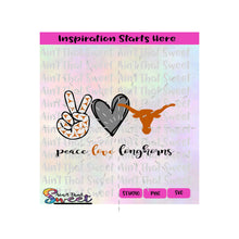 Peace Love Longhorns | Hand Heart Longhorn - Transparent PNG, SVG  - Silhouette, Cricut, Scan N Cut