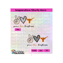 Peace Love Longhorns | Hand Heart Longhorn - Transparent PNG, SVG  - Silhouette, Cricut, Scan N Cut