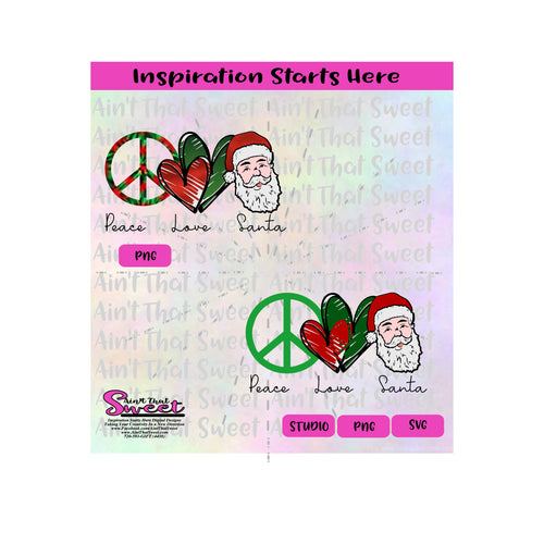 Peace Love Santa - Transparent PNG, SVG 2  - Silhouette, Cricut, Scan N Cut