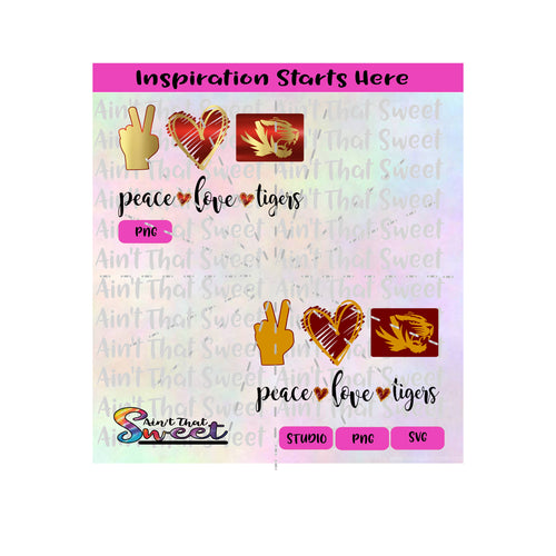 Peace | Love | Tigers - Transparent PNG, SVG  - Silhouette, Cricut, Scan N Cut