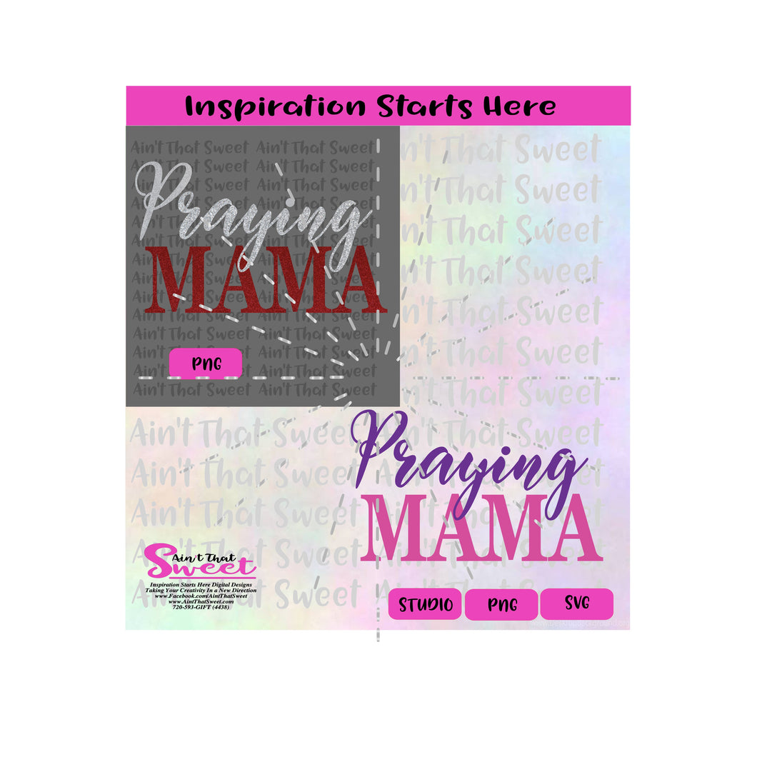 Praying Mama - Transparent PNG, SVG  - Silhouette, Cricut, Scan N Cut