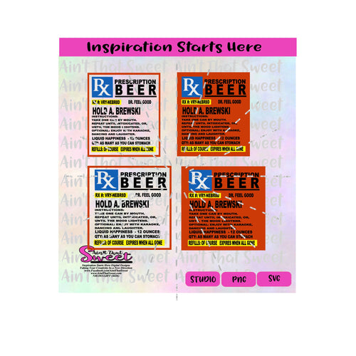 Prescription Bottle Instructions Beer Can 12 Ounce Label - Transparent PNG, SVG - Silhouette, Cricut, Scan N Cut