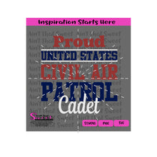 Proud United States Civil Air Patrol Cadet (Stars & Stripes) - Transparent PNG, SVG  - Silhouette, Cricut, Scan N Cut