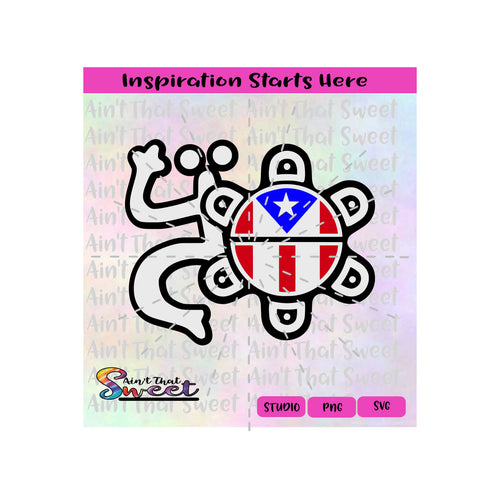 Puerto Rican Symbol | Frog combined with Taino Sun Flag Inspired - Transparent PNG, SVG  - Silhouette, Cricut, Scan N Cut