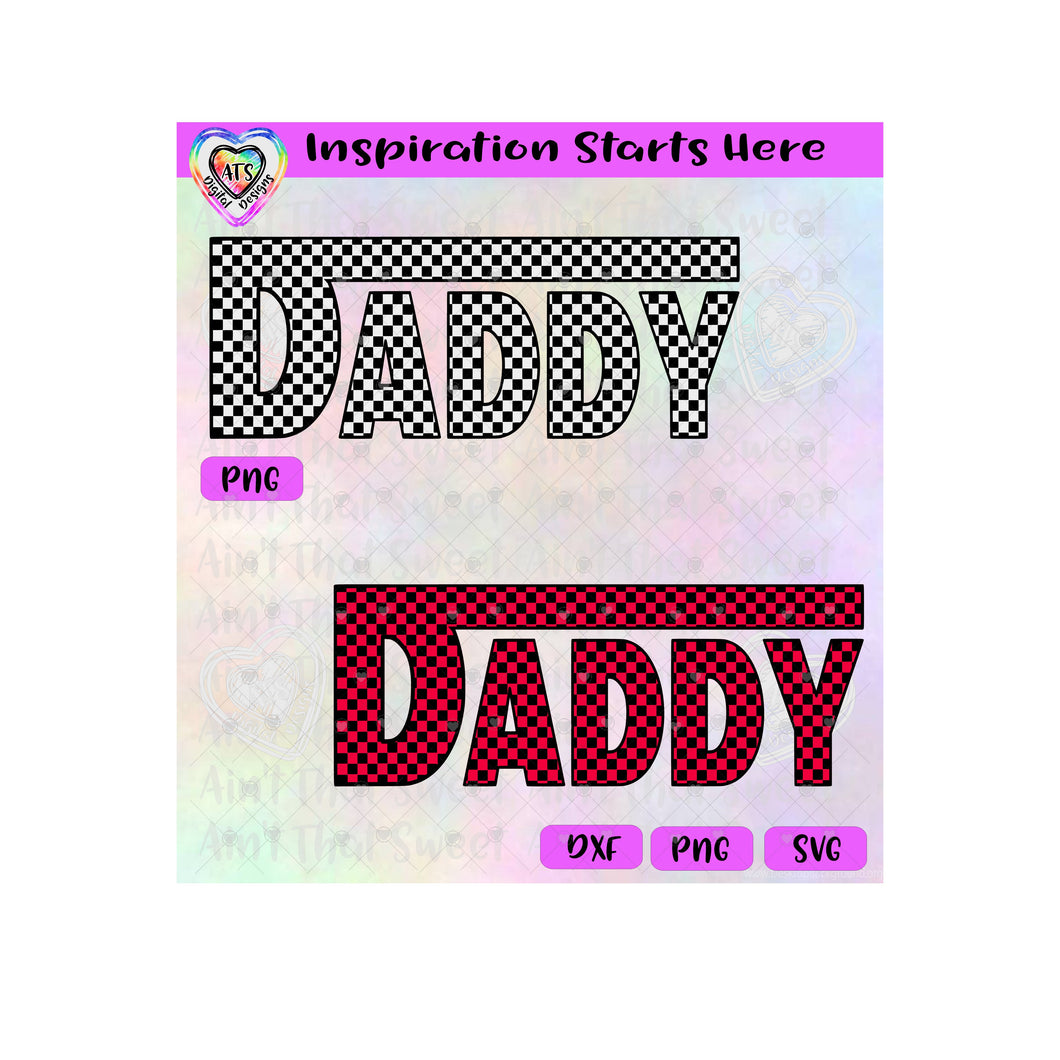 Racing Flag Pattern - Daddy - Transparent PNG, SVG, DXF  - Silhouette, Cricut, Scan N Cut