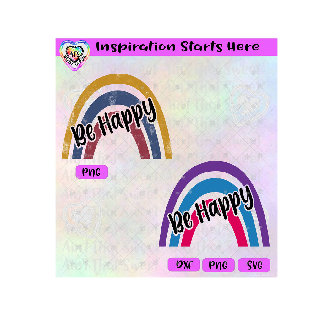 Rainbow Arches | Be Happy - Transparent PNG SVG DXF - Silhouette, Cricut, ScanNCut