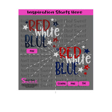 Red White and Blue with Stars - Transparent PNG, SVG - Silhouette, Cricut, Scan N Cut