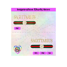 Sagittarius | Red Green Stripes | Horoscope | Astrology Symbol | November 22-December 21 - Transparent PNG SVG DXF - Silhouette, Cricut, ScanNCut