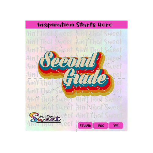 Second Grade | Offset | Multicolor - Transparent PNG, SVG  - Silhouette, Cricut, Scan N Cut