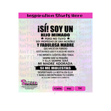 Si Soy Un Hijo Mimado | Febrero | Spanish - Transparent PNG, SVG - Silhouette, Cricut, Scan N Cut