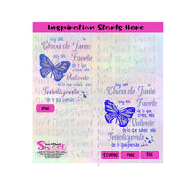 Soy Una Chica de Junio with Butterflies - Spanish - Transparent PNG, SVG  - Silhouette, Cricut, Scan N Cut