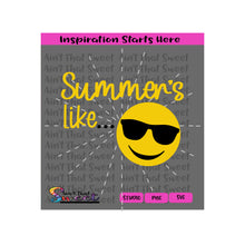Summer's Like | Smiley Face | Sunglasses - Transparent PNG, SVG 2  - Silhouette, Cricut, Scan N Cut