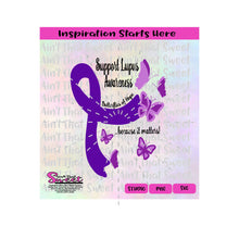 Support Lupus Awareness | Butterflies | Purple Ribbon - Transparent PNG, SVG  - Silhouette, Cricut, Scan N Cut