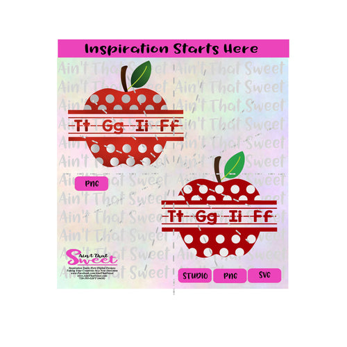 Apple with Lettering TGIF | Polka Dots (Great for a Teacher) Dots Layered Over Apple-Transparent PNG, SVG  - Silhouette, Cricut, Scan N Cut