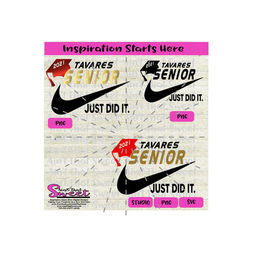 Tavares Senior Graduating | Swish | Just Did It | Graduation Cap | 2021 - Transparent PNG, SVG  - Silhouette, Cricut, Scan N Cut