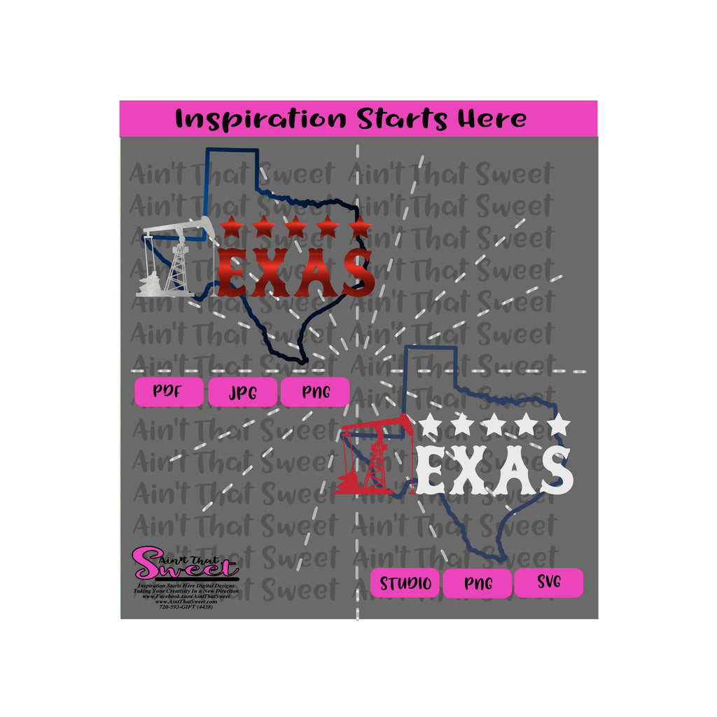Texas | Oil Rig | Stars - Transparent PNG, SVG, PDF - Silhouette, Cric ...