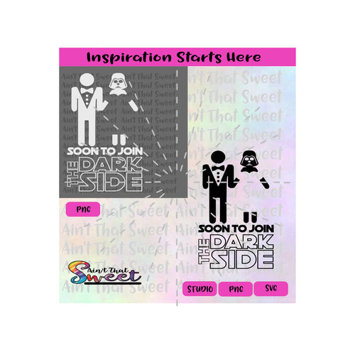 Bride and Groom | Soon To Join The Dark Side - Transparent PNG, SVG  - Silhouette, Cricut, Scan N Cut