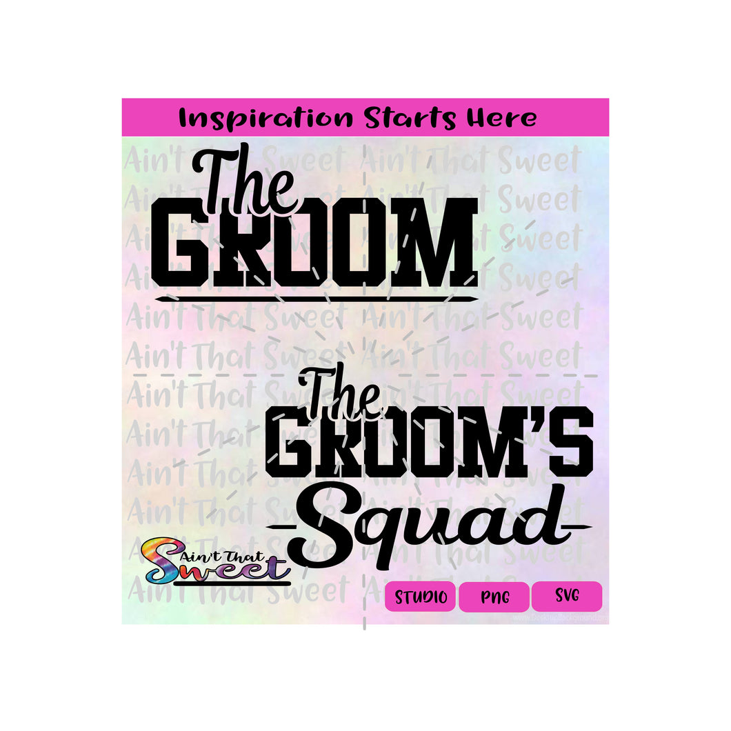 The Groom and The Groom's Squad | Shirt Set - Transparent PNG, SVG  - Silhouette, Cricut, Scan N Cut