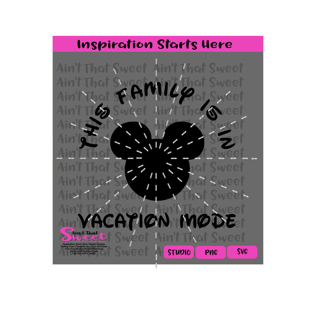 This Family Is In Vacation Mode | Mouse Head - Transparent PNG, SVG  - Silhouette, Cricut, Scan N Cut