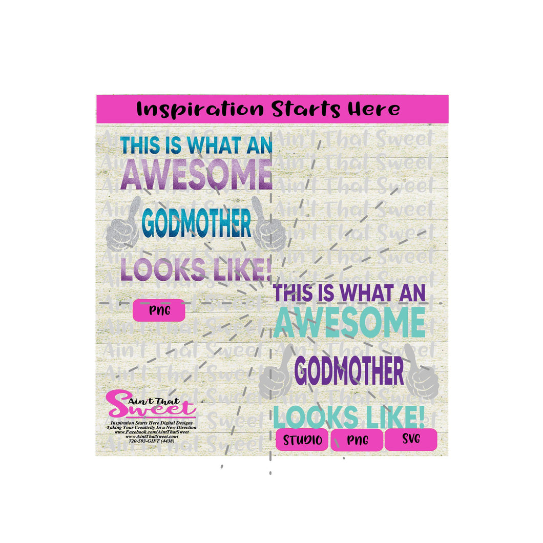 This Is What An Awesome Godmother Looks Like | Thumbs Up - Transparent PNG, SVG  - Silhouette, Cricut, Scan N Cut