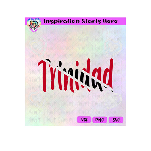Trinidad | TriColor - Transparent PNG SVG DXF - Silhouette, Cricut, ScanNCut
