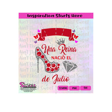 Una Reina Nacio El De Julio | Rhinestone High Heel | Diamond | Butterflies | Spanish - Transparent PNG, SVG  - Silhouette, Cricut, Scan N Cut
