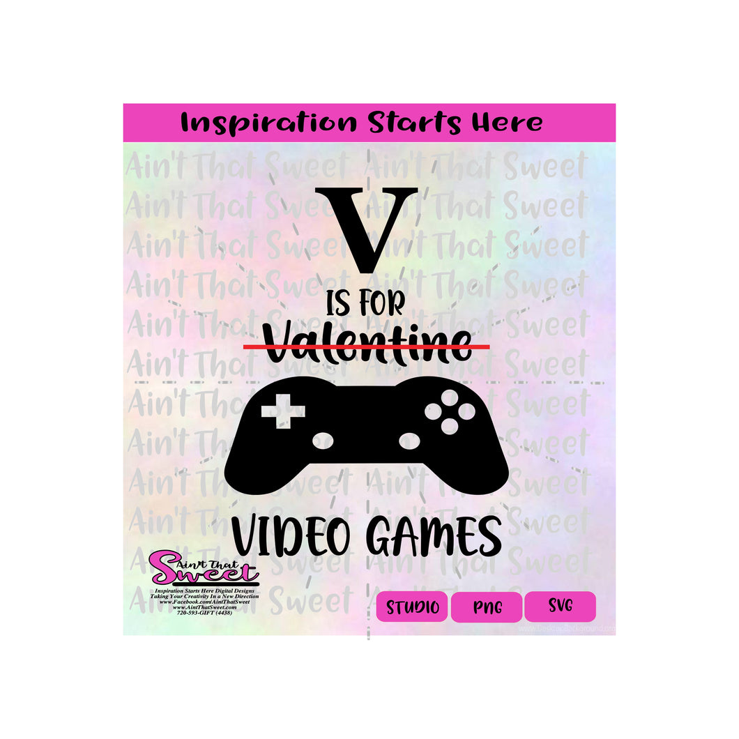 V Is For Valentine (not) Video Games | Video Console - Transparent PNG –  Aint That Sweet