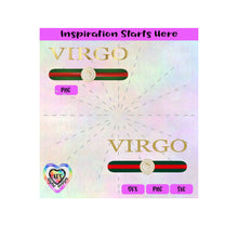 Virgo (Horoscope Symbol) with Red and Green Stripes - Transparent PNG SVG DXF - Silhouette, Cricut, Scan N Cut