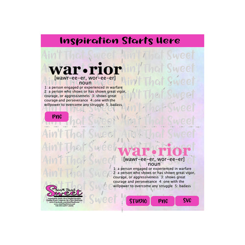 Warrior | Noun |  Description | Warfare | Perseverance | Overcome Struggle | BadAss - Transparent PNG, SVG  - Silhouette,Cricut, Scan N Cut