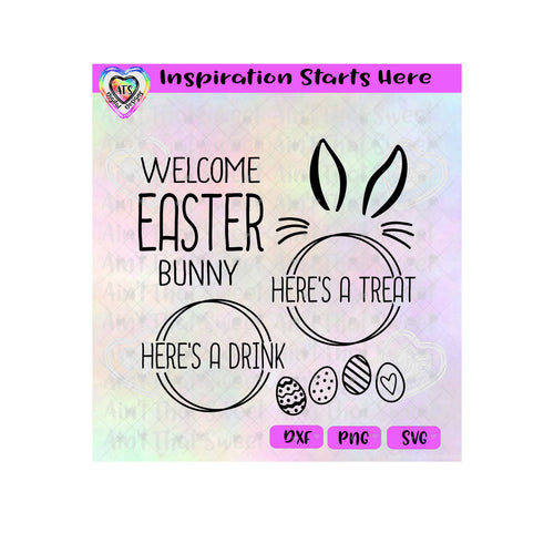 Welcome Easter Bunny Plate - Transparent PNG SVG DXF - Silhouette, Cricut, ScanNCut