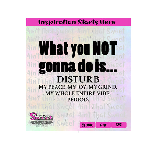What You NOT Gonna Do Is... Disturb | My Place Joy Grind Whole Entire Vibe | Period - Transparent PNG, SVG  - Silhouette, Cricut, Scan N Cut