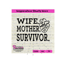 Wife Mother Survivor - Heart (Human Heart) - Transparent PNG, SVG  - Silhouette, Cricut, Scan N Cut
