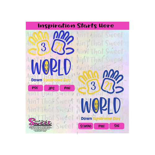 World Down Syndrome Day | 3-21 | March 21 | Hands  | Awareness - Transparent PNG, SVG  - Silhouette, Cricut, Scan N Cut
