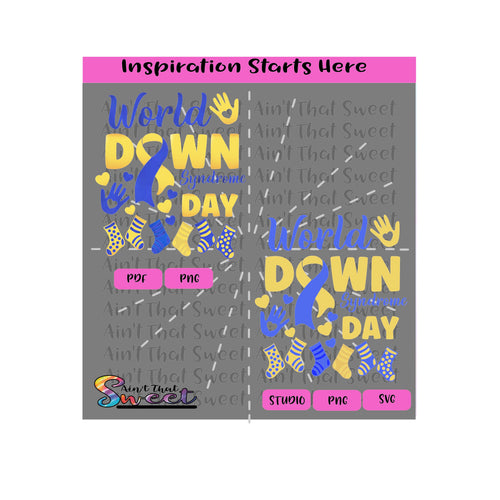 World Down Syndrome Day | March 21st | Socks | Hands | Hearts  - Transparent PNG, SVG  - Silhouette, Cricut, Scan N Cut