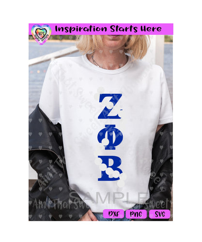 Zeta Phi Beta | Pearls (Great For Stoles) - Transparent PNG SVG DXF - Silhouette, Cricut, ScanNCut