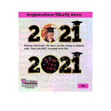 2021 With Space for a Graduate's Picture - Transparent PNG, SVG  - Silhouette, Cricut, Scan N Cut